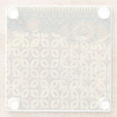 Batik Earthy Coffee Bean Elegant Rustikal geplagt Glasuntersetzer (Rückseite)