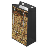 Batik Earthy Coffee Bean Elegant Rustikal geplagt Kleine Geschenktüte (Vorderseite Schrägansicht)