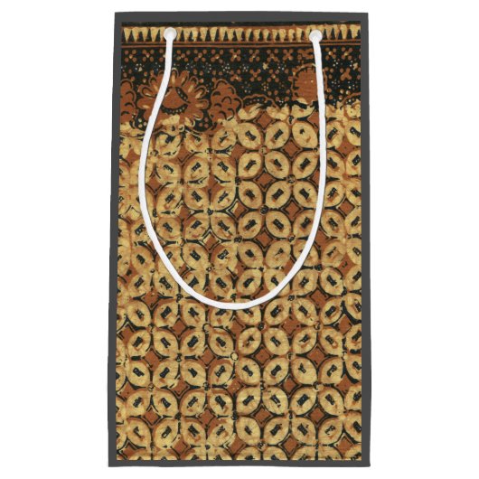 Batik Earthy Coffee Bean Elegant Rustikal geplagt Kleine Geschenktüte (Vorderseite)
