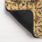 Batik Earthy Coffee Bean Elegant Rustikal geplagt Mousepad (Ecke)