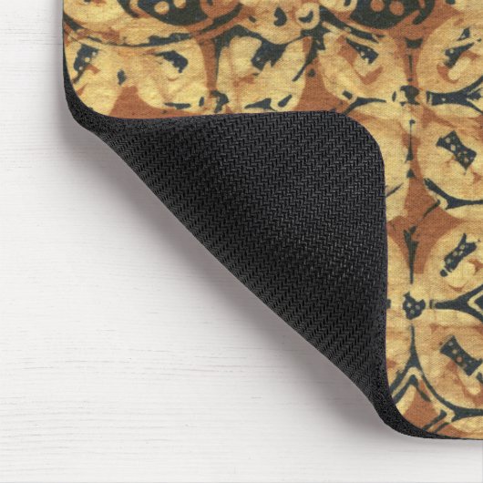 Batik Earthy Coffee Bean Elegant Rustikal geplagt Mousepad (Ecke)