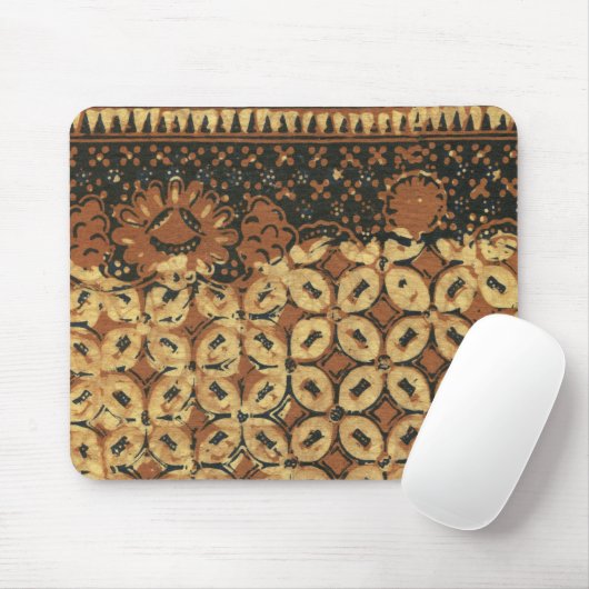 Batik Earthy Coffee Bean Elegant Rustikal geplagt Mousepad (Mit Mouse)