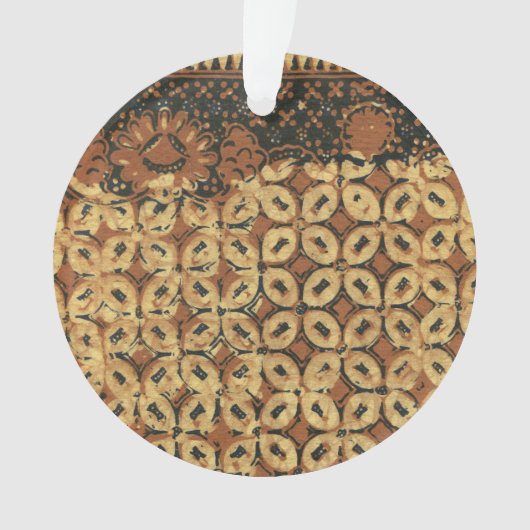 Batik Earthy Coffee Bean Elegant Rustikal geplagt Ornament (Vorderseite)