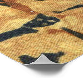 Batik Earthy Coffee Bean Elegant Rustikal geplagt Poster (Ecke)