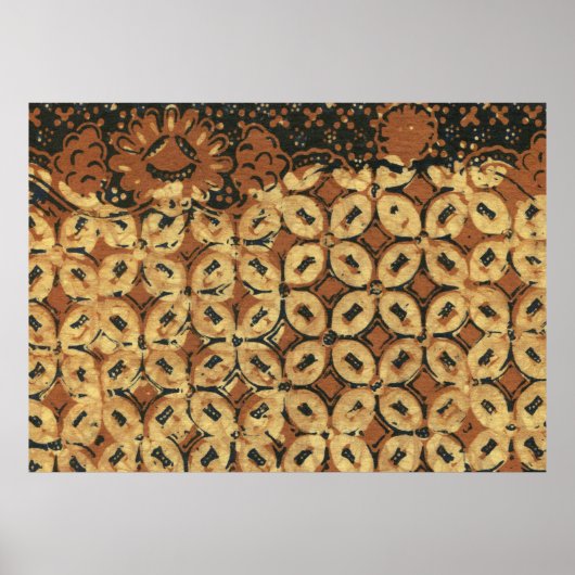 Batik Earthy Coffee Bean Elegant Rustikal geplagt Poster (Vorne)