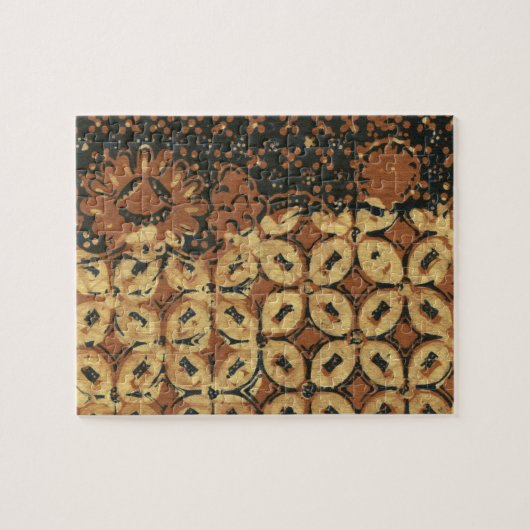 Batik Earthy Coffee Bean Elegant Rustikal geplagt Puzzle (Horizontal)