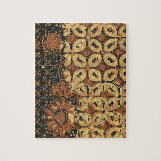 Batik Earthy Coffee Bean Elegant Rustikal geplagt Puzzle (Vertikal)