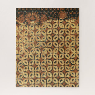 Batik Earthy Coffee Bean Elegant Rustikal geplagt Puzzle