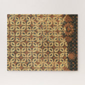 Batik Earthy Coffee Bean Elegant Rustikal geplagt Puzzle (Horizontal)