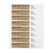 Batik Earthy Coffee Bean Elegant Rustikal geplagt Rundum-Adressaufkleber (Bogen)