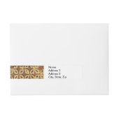 Batik Earthy Coffee Bean Elegant Rustikal geplagt Rundum-Adressaufkleber (Vorderseite)