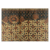 Batik Earthy Coffee Bean Elegant Rustikal geplagt Schneidebrett (Vorderseite)