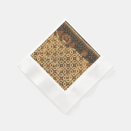 Batik Earthy Coffee Bean Elegant Rustikal geplagt Serviette (Ecke)
