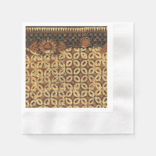 Batik Earthy Coffee Bean Elegant Rustikal geplagt Serviette (Vorderseite)