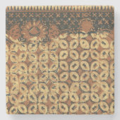 Batik Earthy Coffee Bean Elegant Rustikal geplagt Steinuntersetzer (Vorderseite)