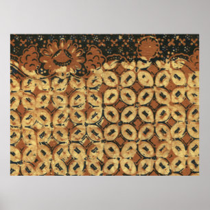 Batik Earthy Kaffeebohne Elegant Rustikal Robust Poster