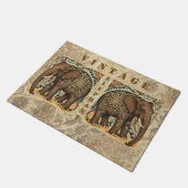 Batik,Elefant,Antik ,Vintage Stil, Braun Fußmatte (Schrägansicht)