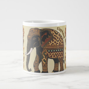 Batik-Elefant, Vintage-Stil, Antik  Jumbo-Tasse