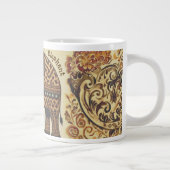 Batik Elefant, Vintager Stil, antike Jumbo-Tasse (Rechts)