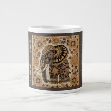 Batik-Elefanten-Vintage-Design,Elefant Retro
