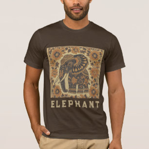 Batik-Elefanten-Vintage-Design, Retro  T-Shirt