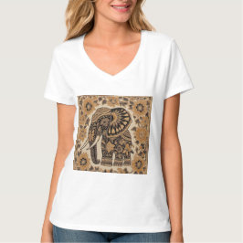 Batik Elephant Vintage Style Design T-Shirt