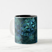 Batik-Freuden-Tasse Zweifarbige Tasse (Vorderseite Links)
