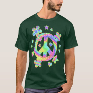Batik-Friedenszeichen Cute Love Bunte Tye-Dye-Hipp T-Shirt