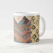 Batik-GebirgsIllustration Jumbo-Tasse (Vorderseite Rechts)
