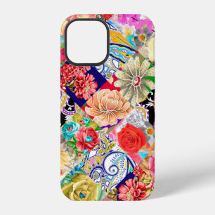 Batik-Hintergrund. Vintage-Design iPhone 12 Hülle