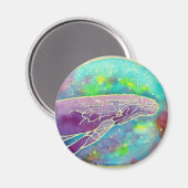 Batik Humpback Whale Art Magnet (Vorderseite/Rückseite)