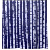 Batik-Indigo-Stilstreifen Duschvorhang (Vorderseite)