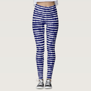 Batik-Indigo-Stilstreifen Leggings