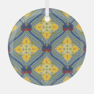 Batik Indonesische Wachsresist-Färbetechnik Ornament Aus Glas