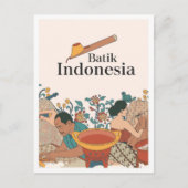 Batik Java Indonesia Travel Postkarte (Vorderseite)