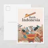 Batik Java Indonesien Reise Postkarte (Vorne/Hinten)