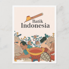 Batik Java Indonesien Reise Postkarte