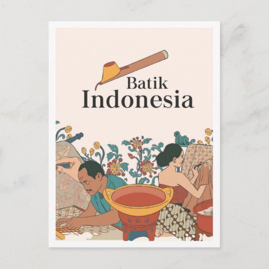 Batik Java Indonesien Reise Postkarte (Vorderseite)