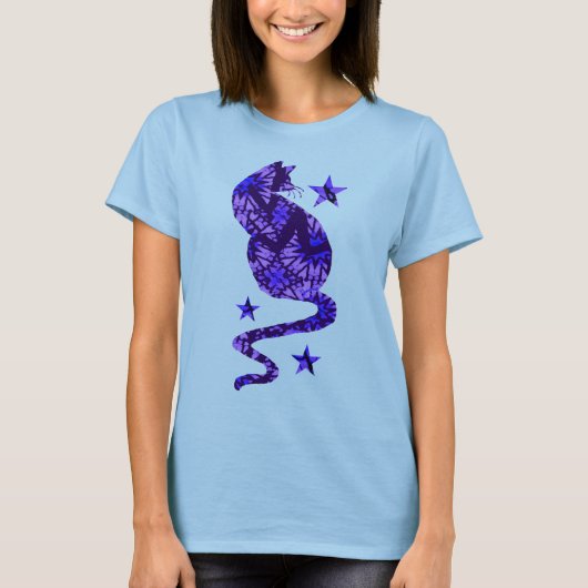 Batik-Katze T-Shirt (Vorderseite)