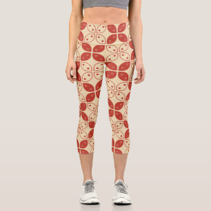 Batik Kawung, indonesisches Muster, Javanisch, Eth Capri Leggings