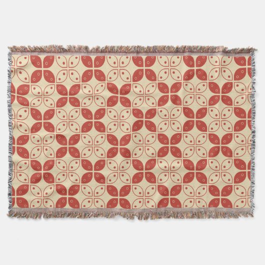 Batik Kawung, indonesisches Muster, Javanisch, Eth Decke (Vorderseite)