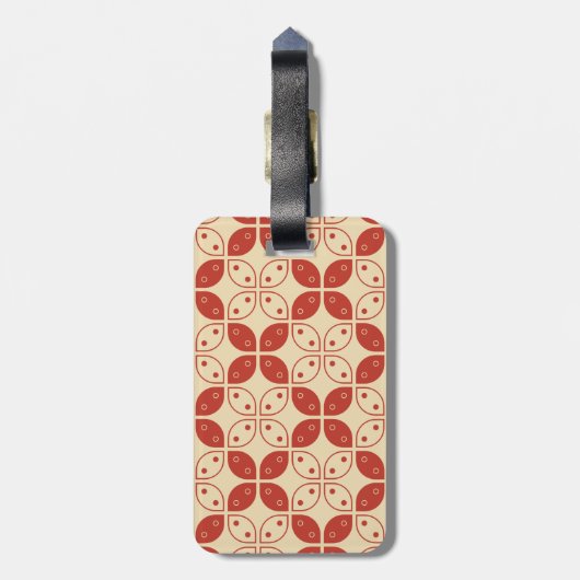 Batik Kawung, indonesisches Muster, Javanisch, Eth Gepäckanhänger (Rückseite vertikal)