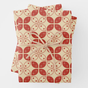 Batik Kawung, indonesisches Muster, Javanisch, Eth Geschenkpapier Set