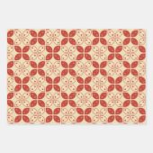 Batik Kawung, indonesisches Muster, Javanisch, Eth Geschenkpapier Set (Vorderseite)