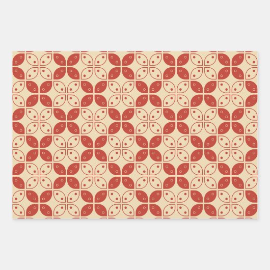 Batik Kawung, indonesisches Muster, Javanisch, Eth Geschenkpapier Set (Vorderseite)