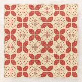 Batik Kawung, indonesisches Muster, Javanisch, Eth Glasuntersetzer (Vorderseite)