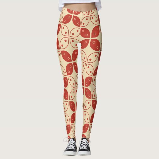 Batik Kawung, indonesisches Muster, Javanisch, Eth Leggings (Vorderseite)
