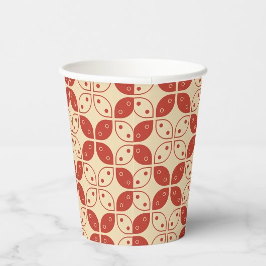 Batik Kawung, indonesisches Muster, Javanisch, Eth Pappbecher (Rechts)