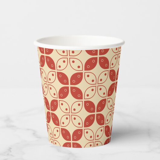 Batik Kawung, indonesisches Muster, Javanisch, Eth Pappbecher (Vorderseite)