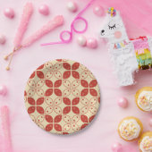 Batik Kawung, indonesisches Muster, Javanisch, Eth Pappteller (Party)